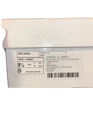 Size 9.5 - New Balance RC 1300 Ronnie Fieg White Pepper 2021 - MS1300K2