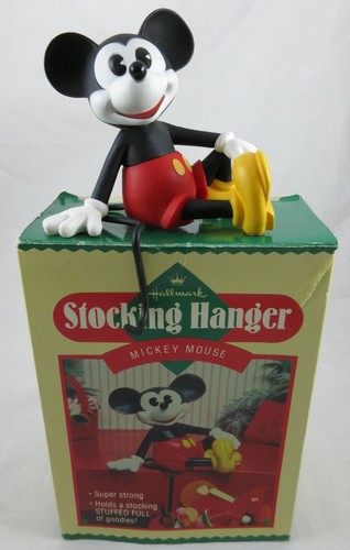 HALLMARK MICKEY MOUSE CHRISTMAS STOCKING HANGER HOLDER DISNEY VTG 1980s w/ Box - 第 1/12 張圖片