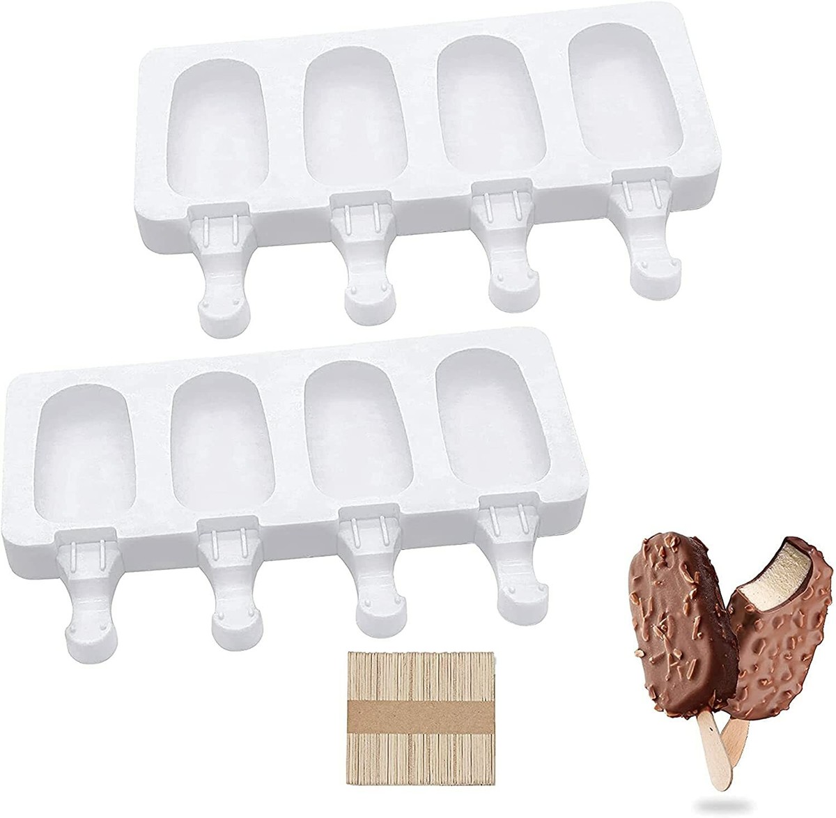 2x Silicone Ice Cream Cake Mould Ice Lolly Baking Frozen Mould