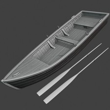 Ruderboot mit 2x Paddel - 3D Druck Resin Mini...