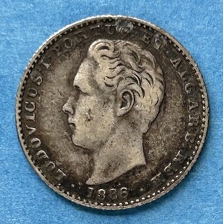 1886 Portugal 100 Reis Silver Coin