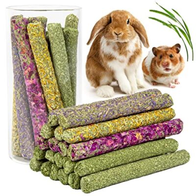 32Pcs Timothy Hay Sticks 320g Rabbit Toys Guinea Pig Toys Natural Hamster Toys