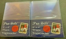 50 PRO SAFE 3x4100PT THICK TOPLOADERS Rigid Ultra Clear Standard NEW FREE SHIP!