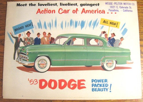1953 Dodge Sales Brochure Coronet Meadowbrook Original VG 53 - Imagen 1 de 4