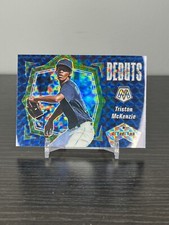 Triston McKenzie 2021 Panini Mosaic Debuts Blue Reactive Prizm RC