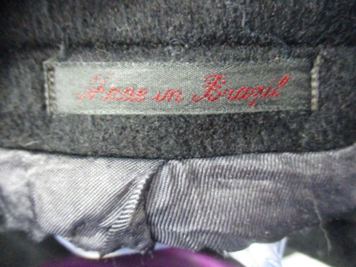 Vintage Adolfo Cashmere Coat Blend Black Winter Trench Coat 44 L - Picture 13 of 15