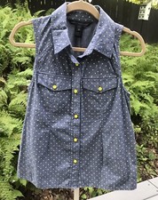 Marc Jacobs Chambray Yellow Polka Dot Shirt