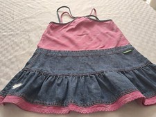 Vossatassar- Träger-Kleid-Rosa-Blau- Größe 128- Sonderangebot-