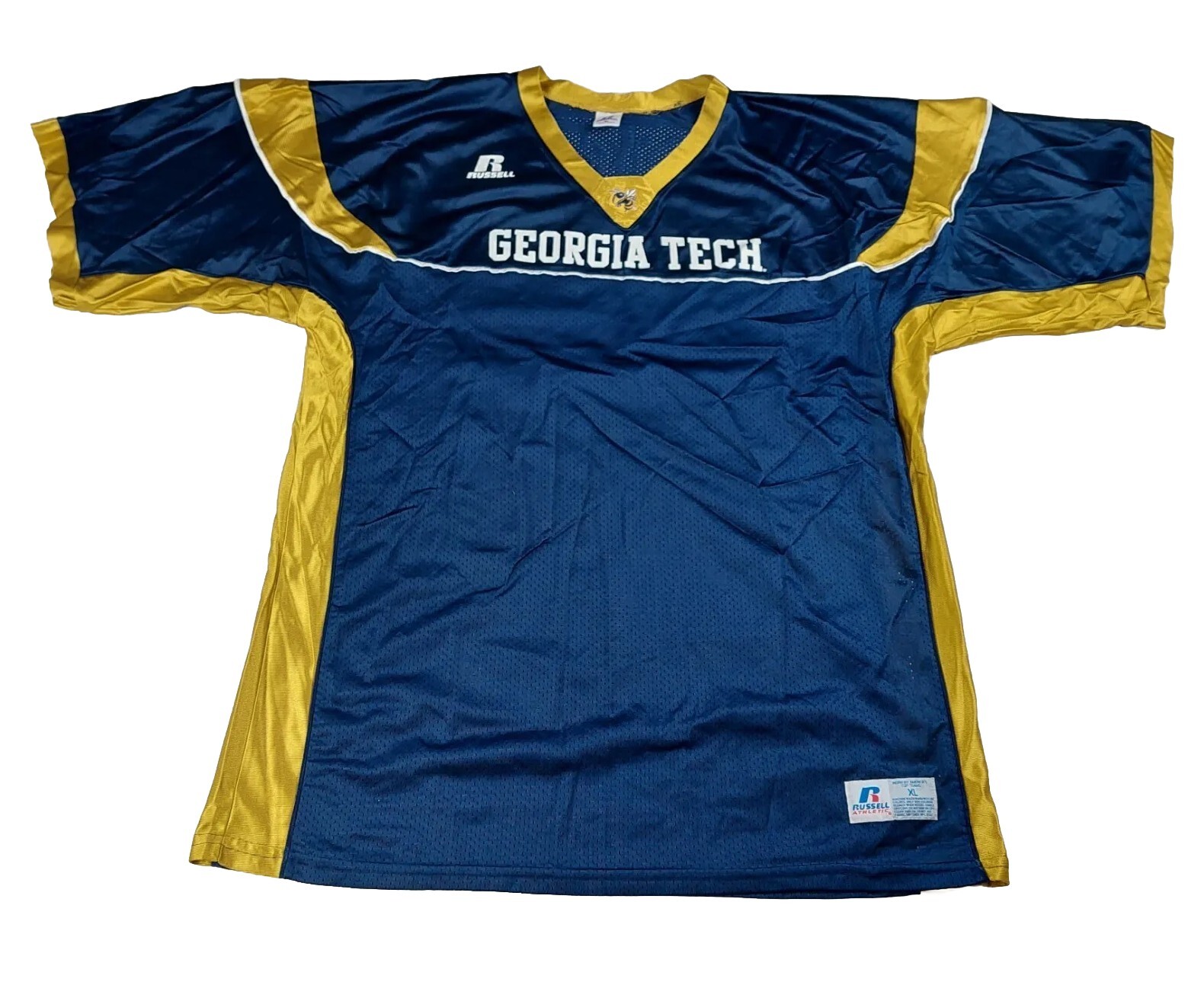 Vintage Tech Yellow Jackets Football Jersey XL Blue Russell