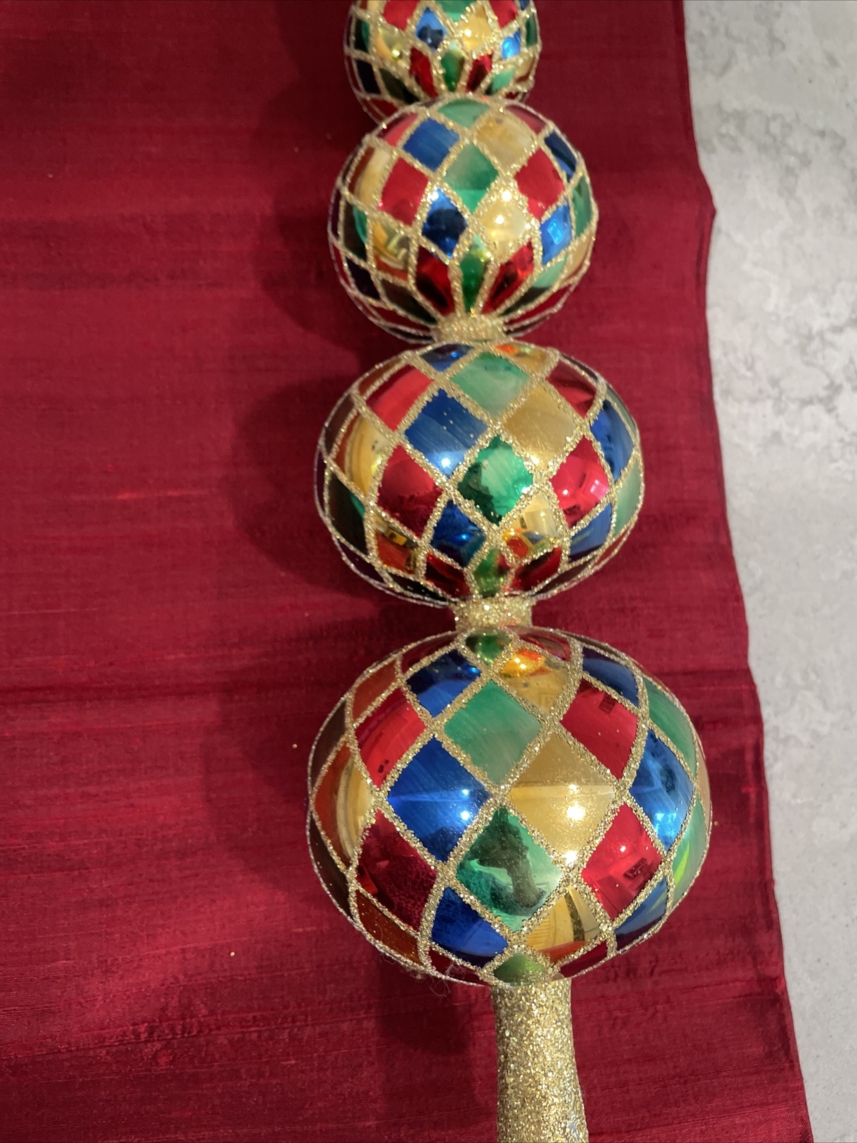 Christopher Radko Vintage 1994 14” Harlequin Finial Tree Topper eBay