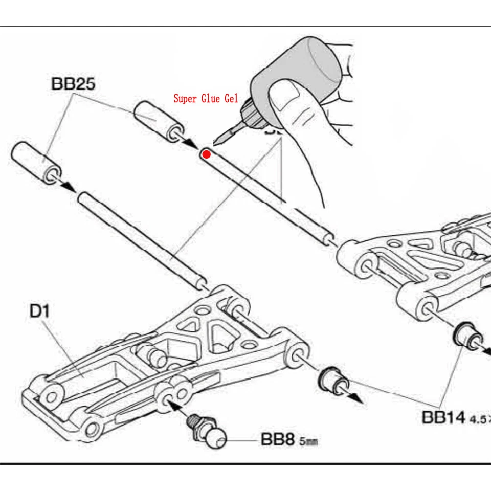 Carbon Chassis Kit w/Alum Steering Arm for Tamiya TT02 TT02S TT-02SRX TT02D Part - Image 3 of 4