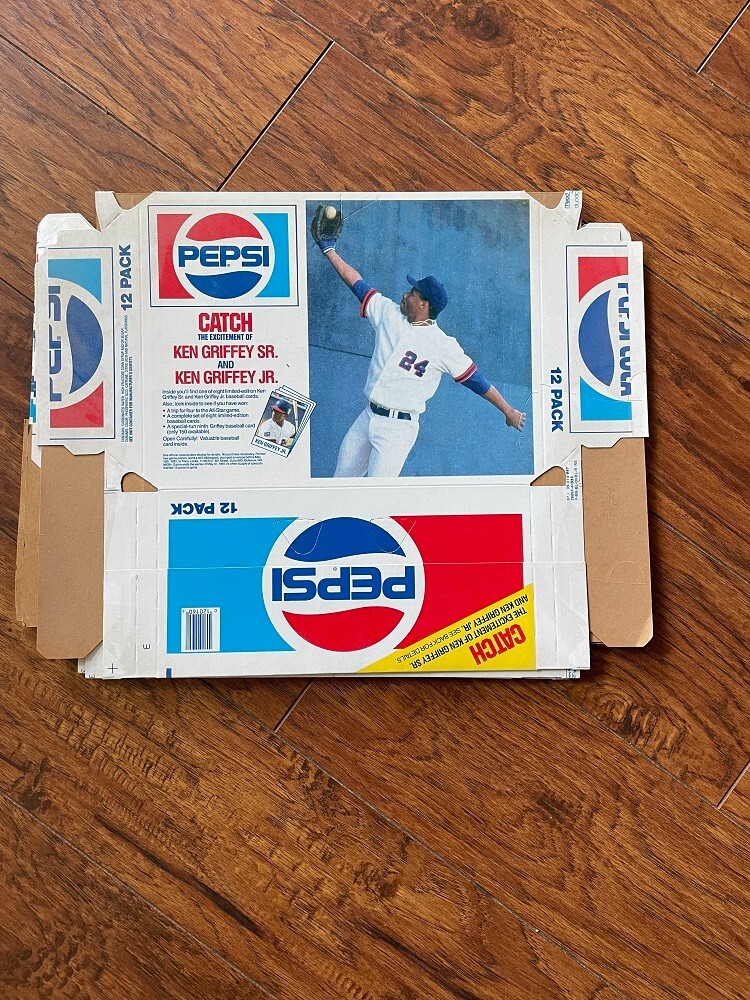 KEN GRIFFEY JR. 1991 BASEBALL PEPSI THE CATCH DISPLAY EMPTY BOX