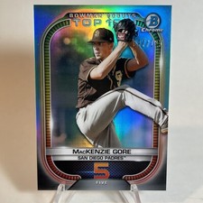 2021 Bowman Chrome MacKenzie Gore Scouts Top 100 Aqua Refractor #/125