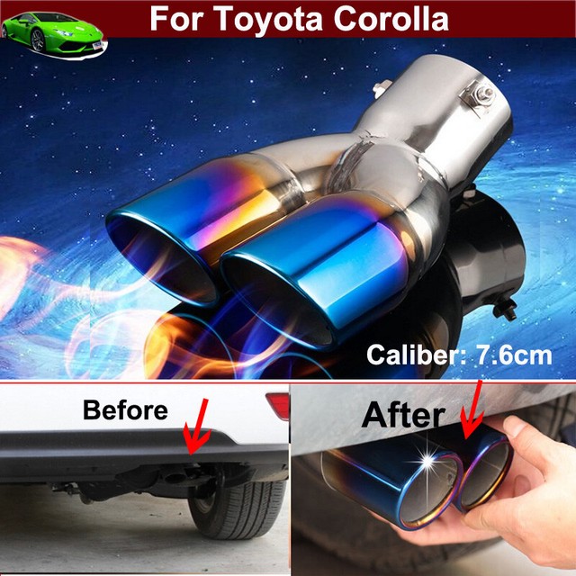 1x Blue Exhaust Pipe Tips Exhaust Muffler Tail Pipe for Toyota Corolla