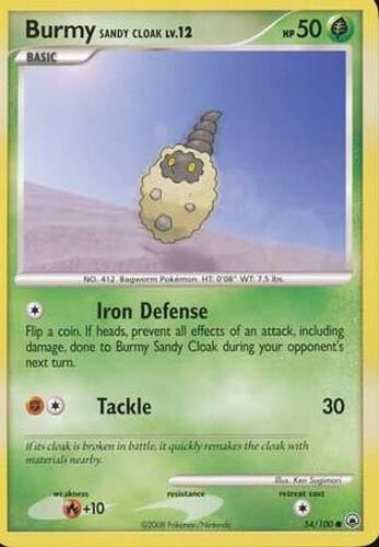 Pokemon Card - Majestic Dawn 54/100 - BURMY SANDY CLOAK (uncommon) - NM/Mint