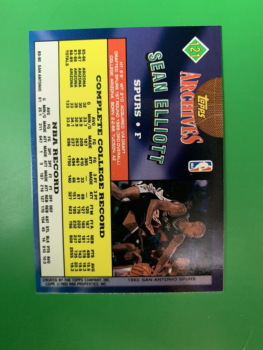 1992-93 Topps Archive Sean Elliott San Antonio Spurs #121 | eBay