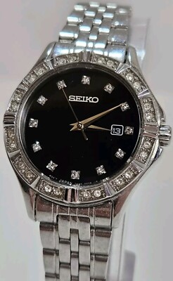 Seiko Uhr Swarovski Kristall Display Damen Designer Elegance Armband 201764