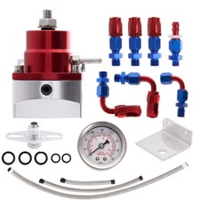 Universal Adjustable Fuel Pressure Regulator Kit 100psi Guage An6 Hose Fittings Universal Adjustable Fuel Pressure Regulator Kit 100psi Guage An6 Hose Fittings