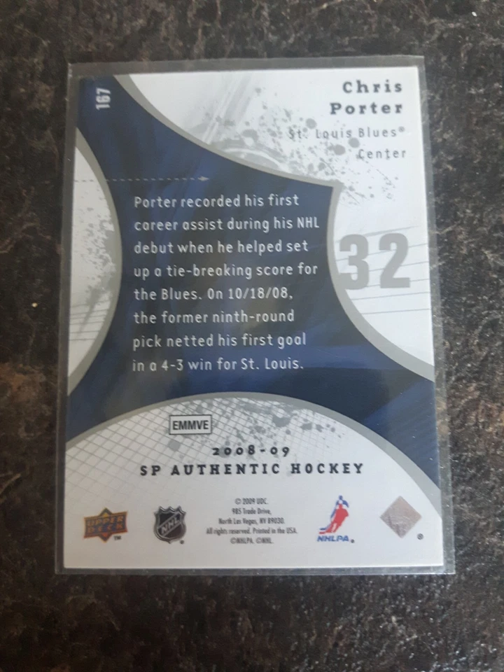 2008-09 Sp Authentic Future Watch Chris Porter Rookie RC 565/999 Card# 167 - Image 2 of 2