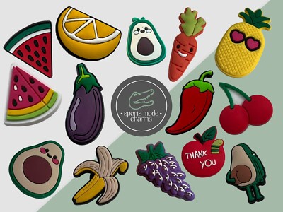 Obst & Gemüse - Sportmodus Charms für Krokusse Schuhe Clogs - Avocado Ananas
