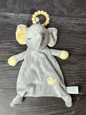 Douglas Baby Elephant Gray Plush Lovey Security Blanket Teether Ring Knotted