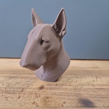 Bull Terrier Büste – Realistic Bull Terrier Dog Bust | Handbemalt & 3D-Printed –