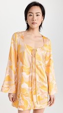 Alexis Yara Dress Womens XS Yellow Sunlight Floral Print Bell Sleeve Mini Resort