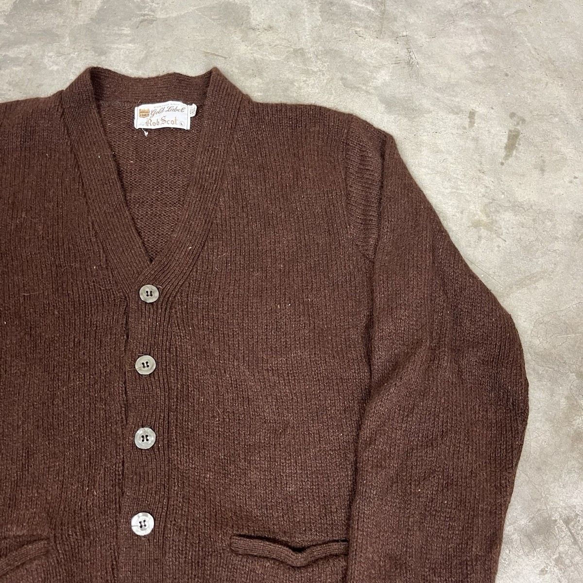 1950s tevens Mohair Cardigan Lサイズ相当 Vintage 60s Sears Mohair Cardigan Size Small Striped Shaggy