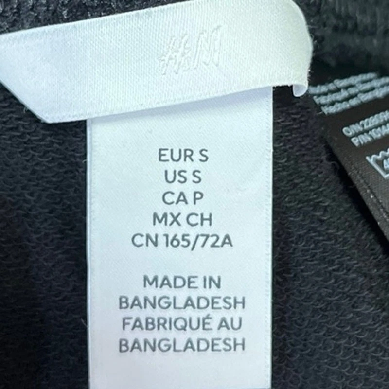 Pantalones deportivos H&M negros de tiro alto cintura elástica con cordón salón S Foto 4 de 4