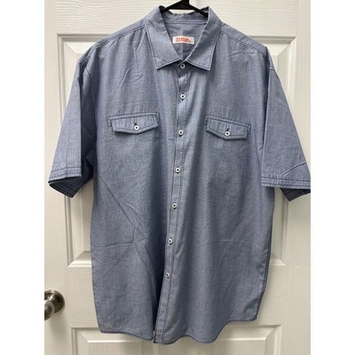 Michael Brandon Mens Blue Short Sleeve Button Up FLAWS AS IS READ