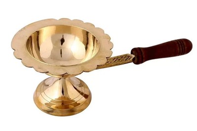 Brass Handmade Puja Dhoop/Puja Aarti Incense Burner Loban Burner Diya 1 Pcs
