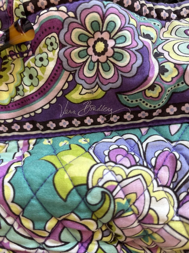 Vera Bradley Heather Purple Paisley Cotton Shoulder Bag Purse Tote Handbag EUC - Image 2 of 4