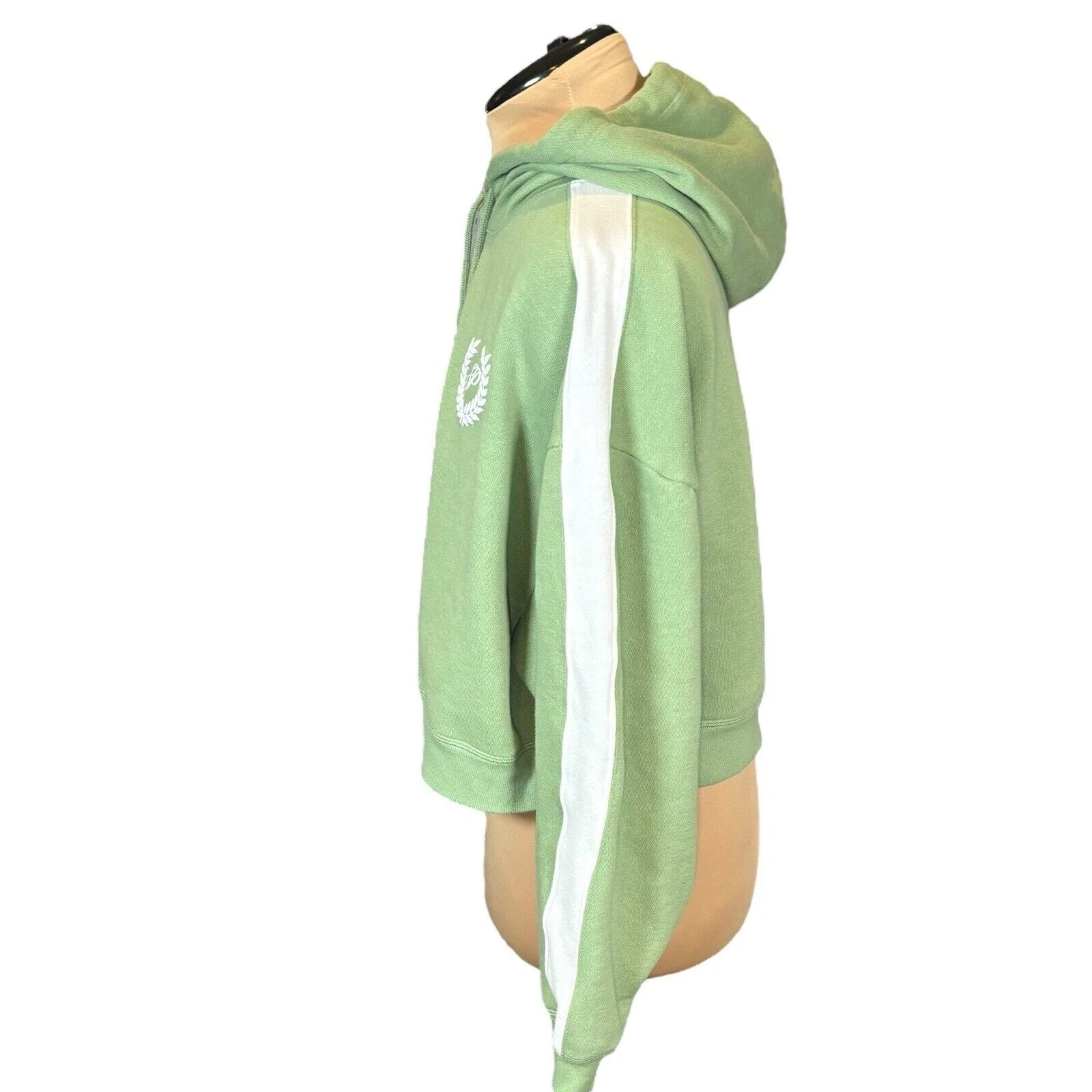 UNDERCOVER Felpa con cappuccio Pink By Victoria's Secret Ivy Fleece Cropped taglia XL verde erba selvatica