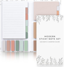 Aesthetic Pastel Sticky Notes Set of 528 with Tabs For Bible Study - Incl. Sturd