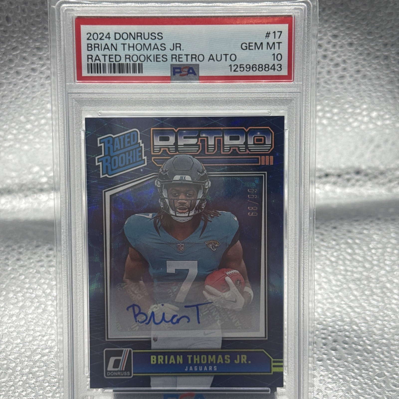 2024 DONRUSS BRIAN THOMAS JR. RATED ROOKIES RETRO AUTO /99 PSA 10