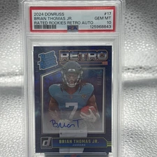2024 DONRUSS BRIAN THOMAS JR. RATED ROOKIES RETRO AUTO /99 PSA 10