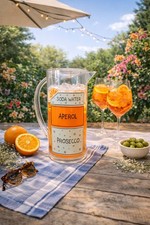 New LRG Clear Plastic Pitcher Aperol Spritz Spring Summer Party BBQ