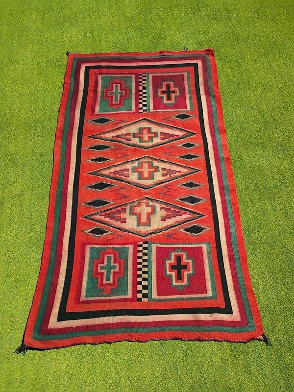 Navajo Rug Germantown Tapestry Antique Native American Indian Blanket 1890