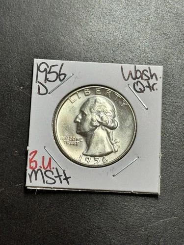 1956 D Washington Silver Quarter Gem BU Uncirculated MS++ 25c Coin (Raw18856)