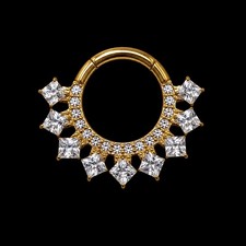 8mm Gold Implant Grade Titanium CZ Septum Cli...