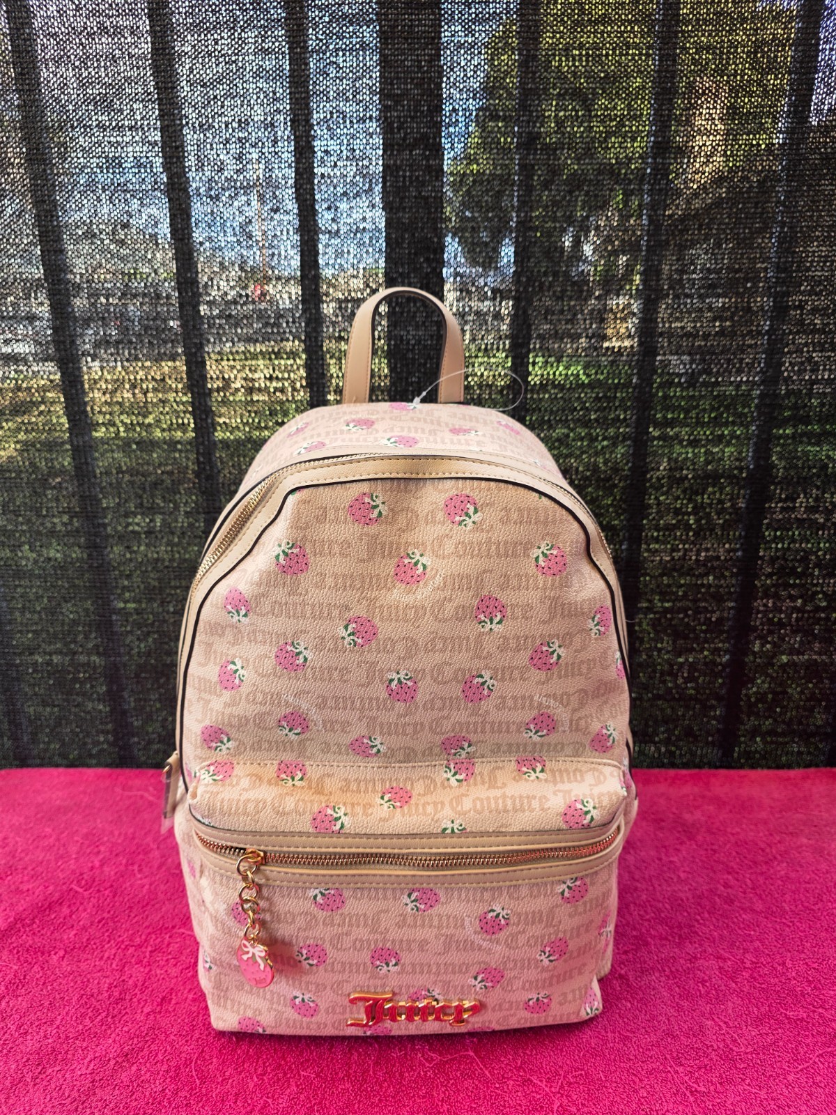 Brown & Pink With Strawberry Print