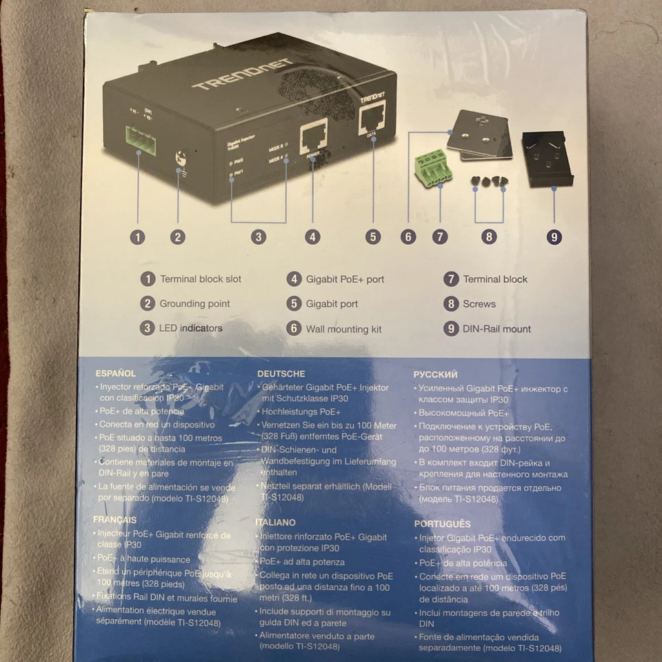 TRENDnet Gigabit PoE+ Inyector Industrial Endurecido, TI-IG30 (Industrial Endurecido Foto 2 de 4