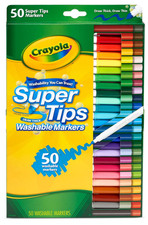 CRAYOLA Supertips Washable Markers Felt Tip Pens in Assorted Colours Pack of 50