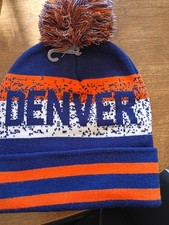 Denver Broncos Style Blue And Orange Knit Winter Hat One Size Fits Most