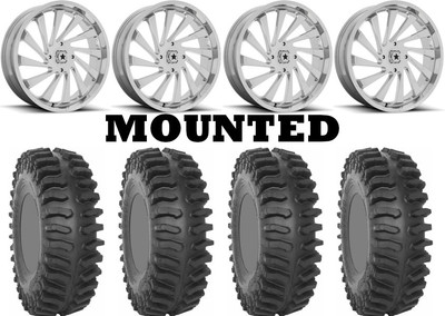 Kit 4 System 3 XT400 Tires 33x9.5-20 on MSA M46 Blade Chrome Wheels FXT