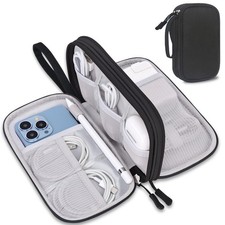 Lacdo Travel Cord Organizer Case, Cable Bag Tech Electronic Black