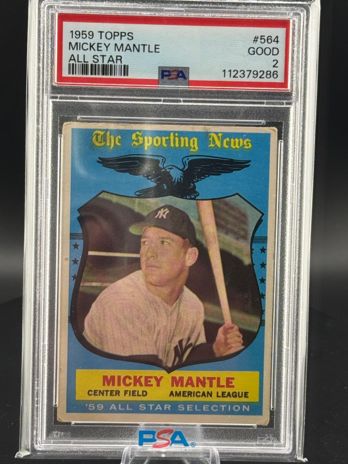 1959 Topps AS #564 Mickey Mantle PSA 2