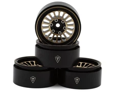 Treal Hobby Type D 1.9" Brass Beadlock Crawler Wheels (215g ea) (Black/Gold) (4)