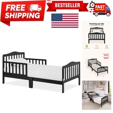 Classic Design Toddler Bed In Black, Greenguard Gold And JPMA Certified, Low ...