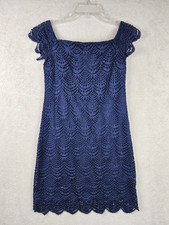Lilly Pulitzer Women's Lace Overlay Mini Dress Navy Size XS